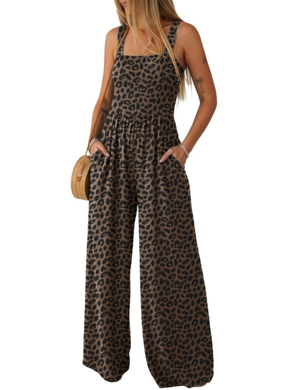 Women Casual One Piece Overalls Summer Wide Leg Jumpsuits